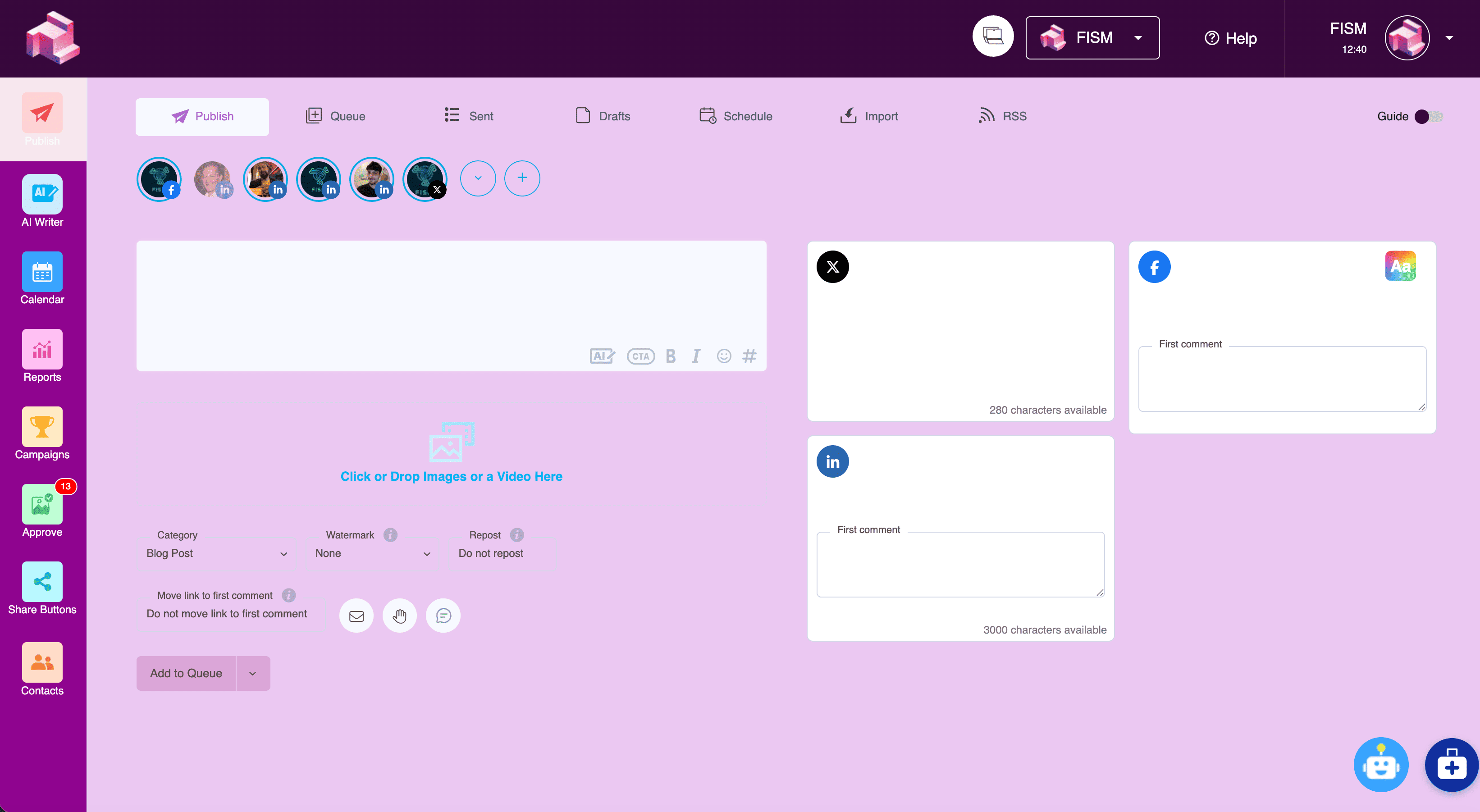 FISM Campaign Dashboard Interface